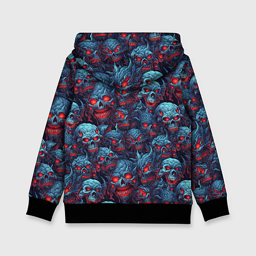 Детская толстовка Monster skulls pattern / 3D-Черный – фото 2