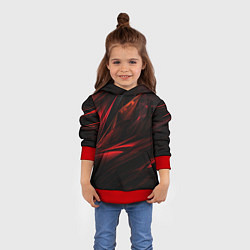 Толстовка-худи детская Black red background, цвет: 3D-красный — фото 2