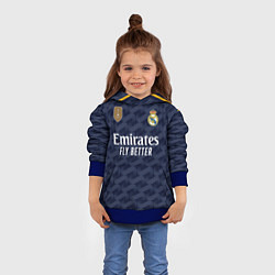 Толстовка-худи детская ФК Реал Мадрид форма 2324 гостевая, цвет: 3D-синий — фото 2