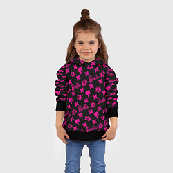 Толстовка-худи детская Барби паттерн черно-розовый, цвет: 3D-черный — фото 2