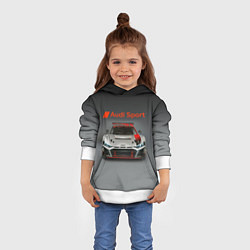 Толстовка-худи детская Audi sport - racing car - extreme, цвет: 3D-белый — фото 2