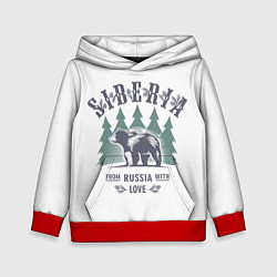 Толстовка-худи детская Сибирь - из России с любовью, цвет: 3D-красный