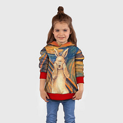 Толстовка-худи детская Картина Крик - кролик, цвет: 3D-красный — фото 2