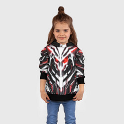 Толстовка-худи детская Киберпанк скелет красный, цвет: 3D-черный — фото 2