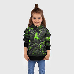 Толстовка-худи детская Текстура киберпанка, цвет: 3D-черный — фото 2
