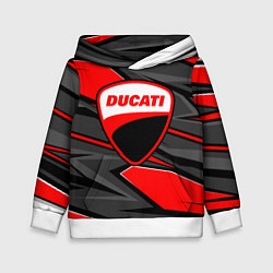 Толстовка-худи детская Ducati - red stripes, цвет: 3D-белый