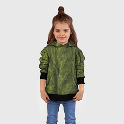 Толстовка-худи детская Мятая зеленая ткань, цвет: 3D-черный — фото 2