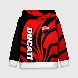Толстовка-худи детская Ducati - red stripes, цвет: 3D-белый