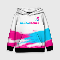 Толстовка-худи детская Danganronpa neon gradient style: символ сверху, цвет: 3D-черный