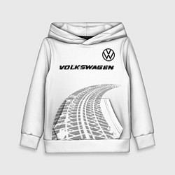 Толстовка-худи детская Volkswagen speed на светлом фоне со следами шин: с, цвет: 3D-белый