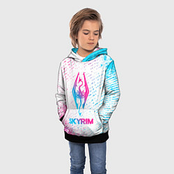 Толстовка-худи детская Skyrim neon gradient style, цвет: 3D-черный — фото 2