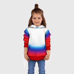 Толстовка-худи детская Флаг России градиент, цвет: 3D-красный — фото 2