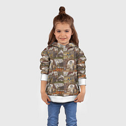 Толстовка-худи детская Рисунки коллаж, цвет: 3D-белый — фото 2