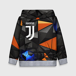 Толстовка-худи детская Juventus orange black style, цвет: 3D-меланж