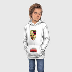 Толстовка-худи детская Porsche car, цвет: 3D-белый — фото 2