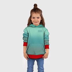 Толстовка-худи детская Бирюзовый цвет морской волны, цвет: 3D-красный — фото 2
