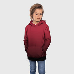 Толстовка-худи детская Градиент цвета тёмный кабаре, цвет: 3D-черный — фото 2