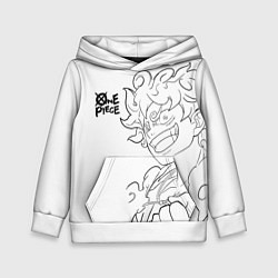 Толстовка-худи детская Ван пис - Луффи гир 5, цвет: 3D-белый