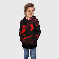 Толстовка-худи детская Juventus black red logo, цвет: 3D-черный — фото 2