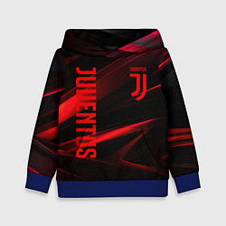 Толстовка-худи детская Juventus black red logo, цвет: 3D-синий