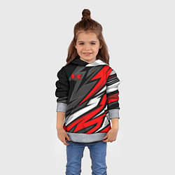 Толстовка-худи детская Kawasaki - red uniform, цвет: 3D-меланж — фото 2