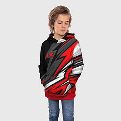 Толстовка-худи детская Kawasaki - red uniform, цвет: 3D-красный — фото 2