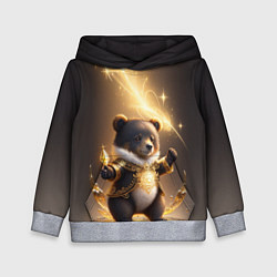 Толстовка-худи детская Бурый медвежонок с фонариком, цвет: 3D-меланж