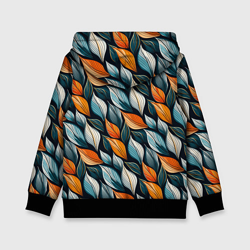 Детская толстовка Узор из листьев поздняя осень / 3D-Черный – фото 2