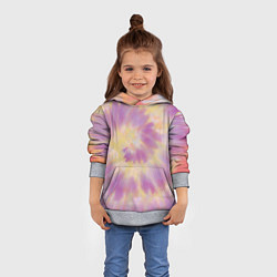 Толстовка-худи детская Tie-Dye дизайн, цвет: 3D-меланж — фото 2