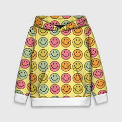 Толстовка-худи детская Smiley, цвет: 3D-белый