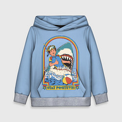 Толстовка-худи детская Хищная акула водолаз - будь позитивным, цвет: 3D-меланж