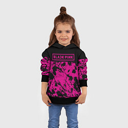 Толстовка-худи детская Black pink - emblem - pattern - music, цвет: 3D-черный — фото 2