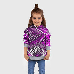 Толстовка-худи детская Кибер линии Розоовый-белый, цвет: 3D-меланж — фото 2