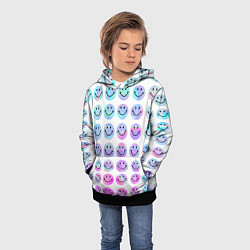 Толстовка-худи детская Smiley holographic, цвет: 3D-черный — фото 2