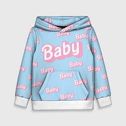 Толстовка-худи детская Baby - Barbie style: blue pattern, цвет: 3D-белый