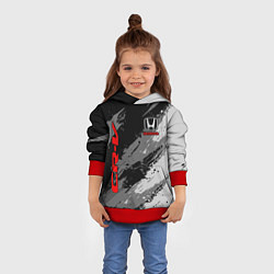 Толстовка-худи детская Honda cr-v - Монохром, цвет: 3D-красный — фото 2