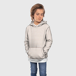 Толстовка-худи детская Шахматка бело-бежевый, цвет: 3D-белый — фото 2