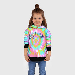 Толстовка-худи детская I am Kenough - retro tie-dye, цвет: 3D-черный — фото 2