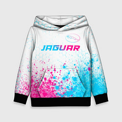Толстовка-худи детская Jaguar neon gradient style: символ сверху, цвет: 3D-черный
