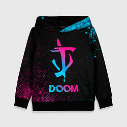 Толстовка-худи детская Doom - neon gradient, цвет: 3D-черный