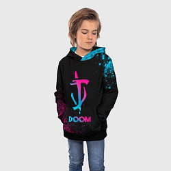 Толстовка-худи детская Doom - neon gradient, цвет: 3D-черный — фото 2