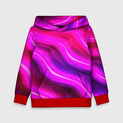 Толстовка-худи детская Розовая объемная абстракция, цвет: 3D-красный