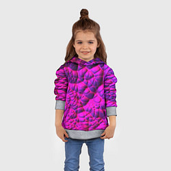 Толстовка-худи детская Объемная розовая текстура, цвет: 3D-меланж — фото 2