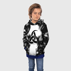 Толстовка-худи детская Скандинавский узор душа, цвет: 3D-синий — фото 2