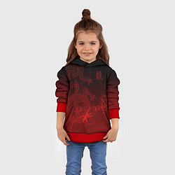 Толстовка-худи детская Дракон в градиенте, цвет: 3D-красный — фото 2