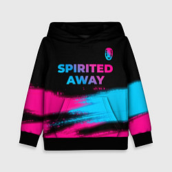 Толстовка-худи детская Spirited Away - neon gradient: символ сверху, цвет: 3D-черный