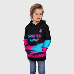 Толстовка-худи детская Spirited Away - neon gradient: символ сверху, цвет: 3D-черный — фото 2