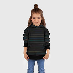 Толстовка-худи детская Разноцветные полосы на чёрном, цвет: 3D-черный — фото 2