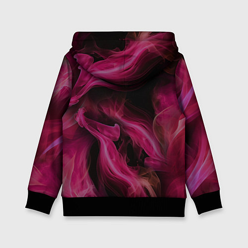 Детская толстовка Розовый цветок в огне - нейросеть / 3D-Черный – фото 2