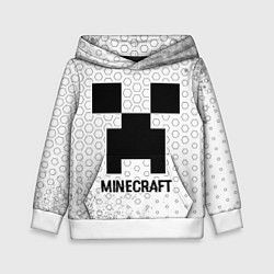 Толстовка-худи детская Minecraft glitch на светлом фоне, цвет: 3D-белый